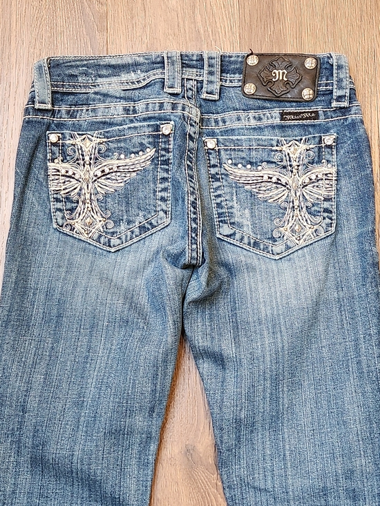 Miss Me Denim - ✨ VINTAGE Miss Me Angel Wing / Cross Rhinestone Skinny Jeans - Sz 26 - Boho ✨